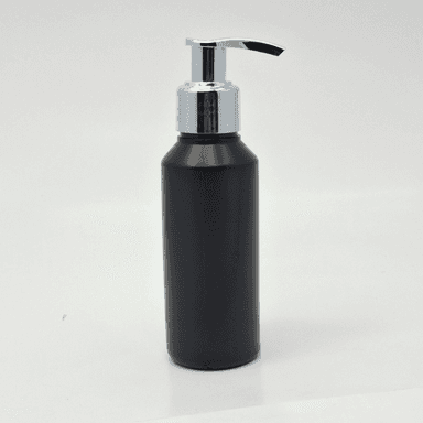 100ml Black HDPE Bottle - Silver Pump
