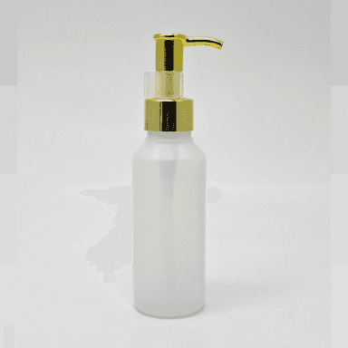 100ml Clear HDPE Bottle - Gold Long Neck Pump