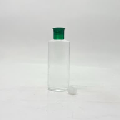 100ml Oval Bottle Clear - Oil Lid Green