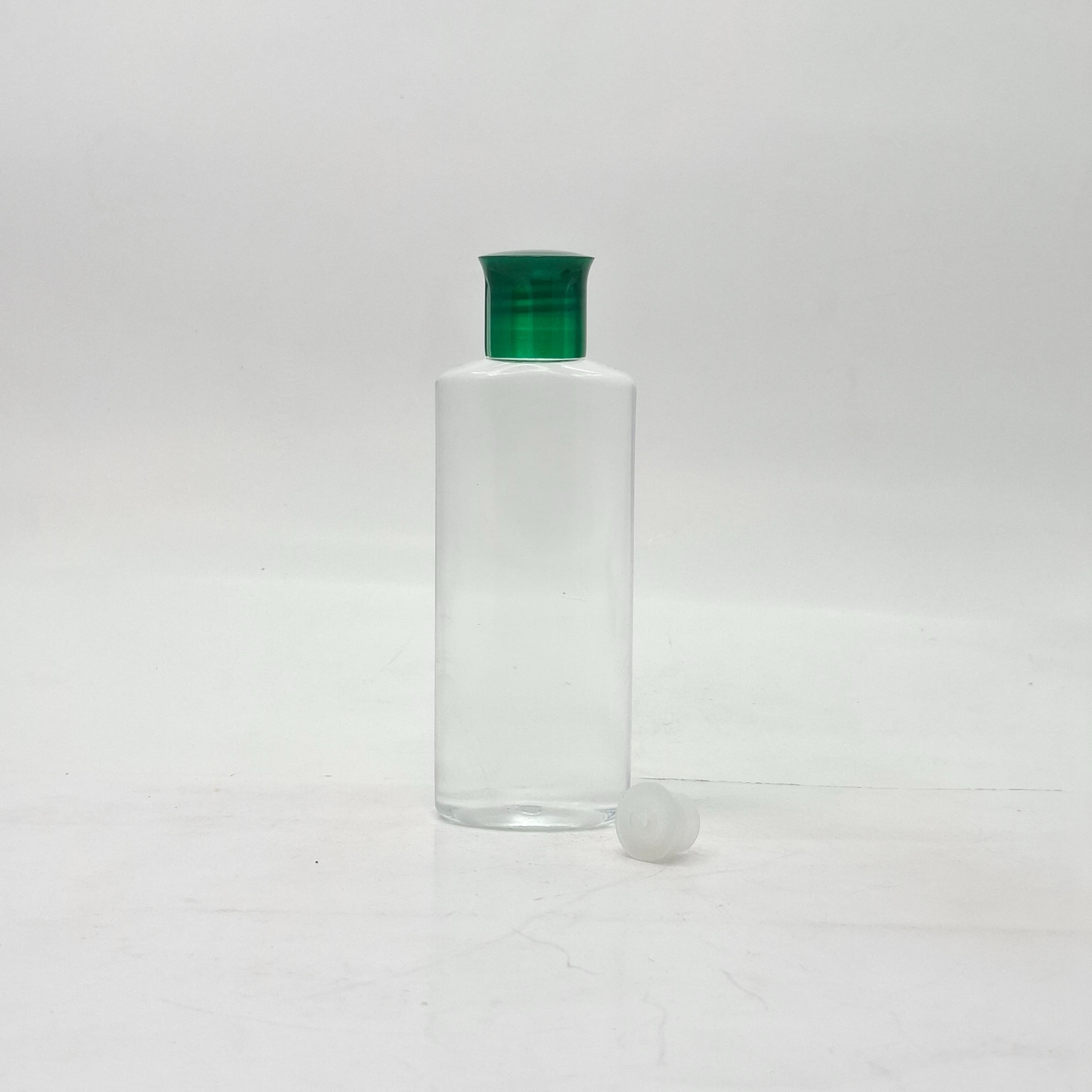 Main image of 100ml Oval Bottle Clear - Oil Lid Green