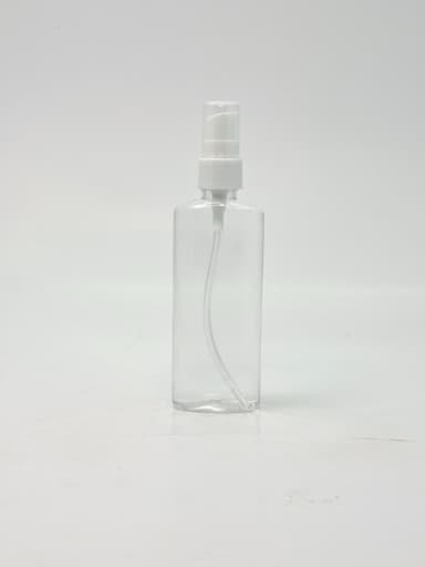 100ml Oval Bottle Clear - White Pump