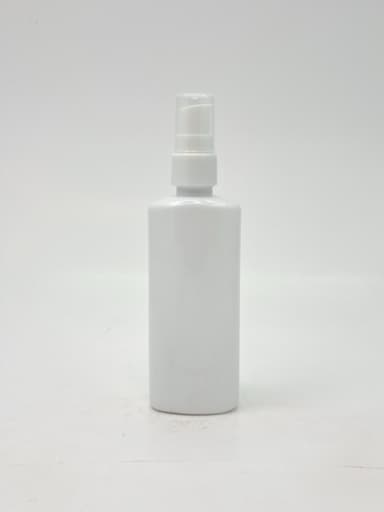 100ml Oval Bottle White - White Pump