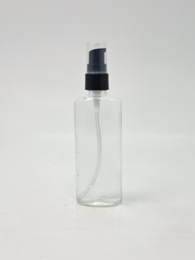 100ml Oval bottle Clear - Black Pump