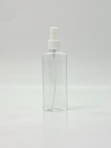 100ml Ovel Bottle Clear - White Spray