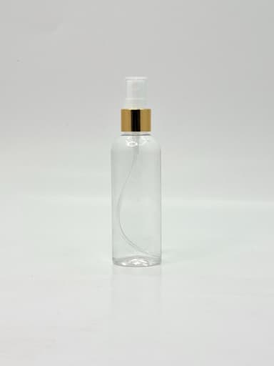 100ml Round Bottle White - Gold Spray