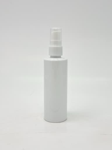 100ml Round Flat Neck Bottle White - White Pump