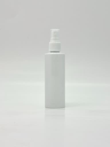 100ml Round Flat Neck Bottle White - White Spray