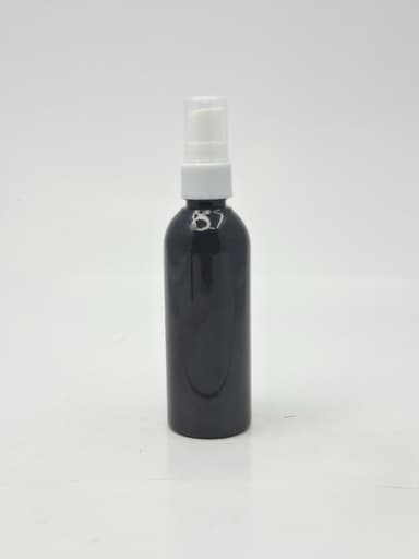 100ml Round Neck Bottle Black - White Pump