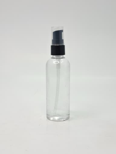 100ml Round Neck Bottle Clear - Black Pump