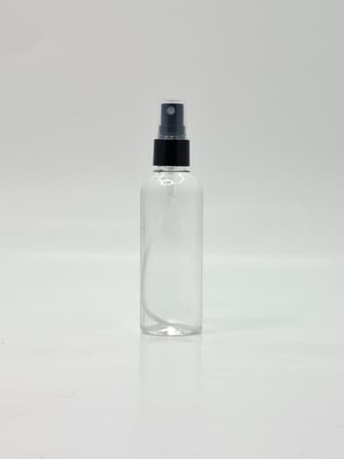 100ml Round Neck Bottle Clear - Black Spray