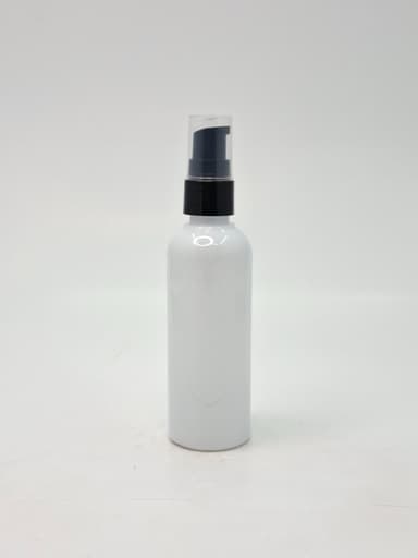 100ml Round Neck Bottle White - Black Pump