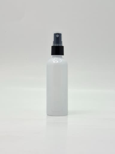 100ml Round Neck Bottle White - Black Spray