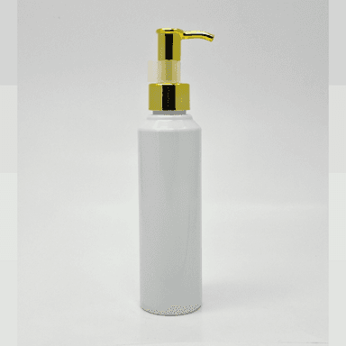 150ml White Bottle - Gold Long Neck Pump