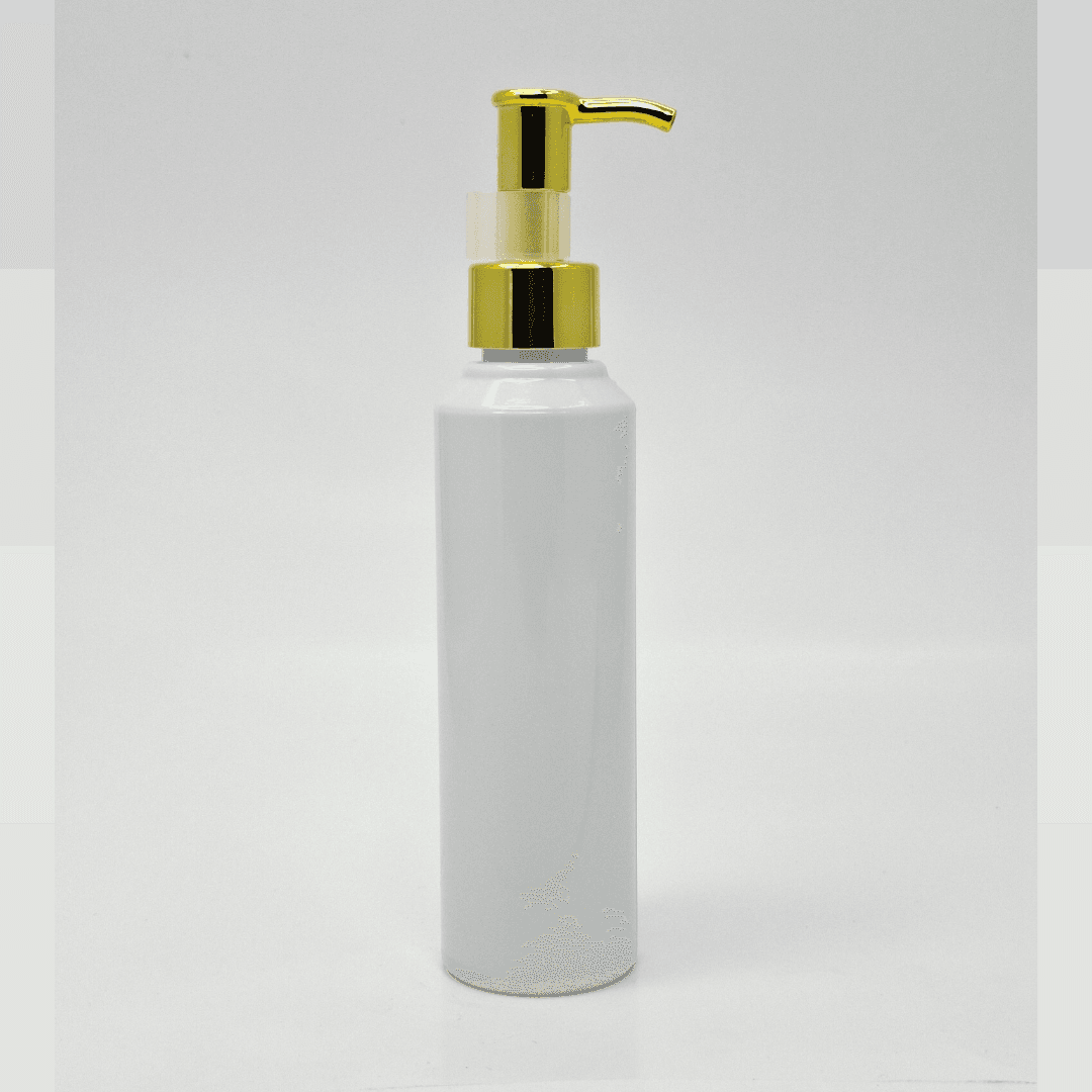 Main image of 150ml White Bottle - Gold Long Neck Pump