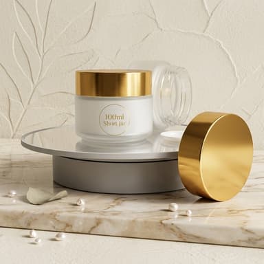 100ml Frostet Glass Cream Conteiner - Gold Lid