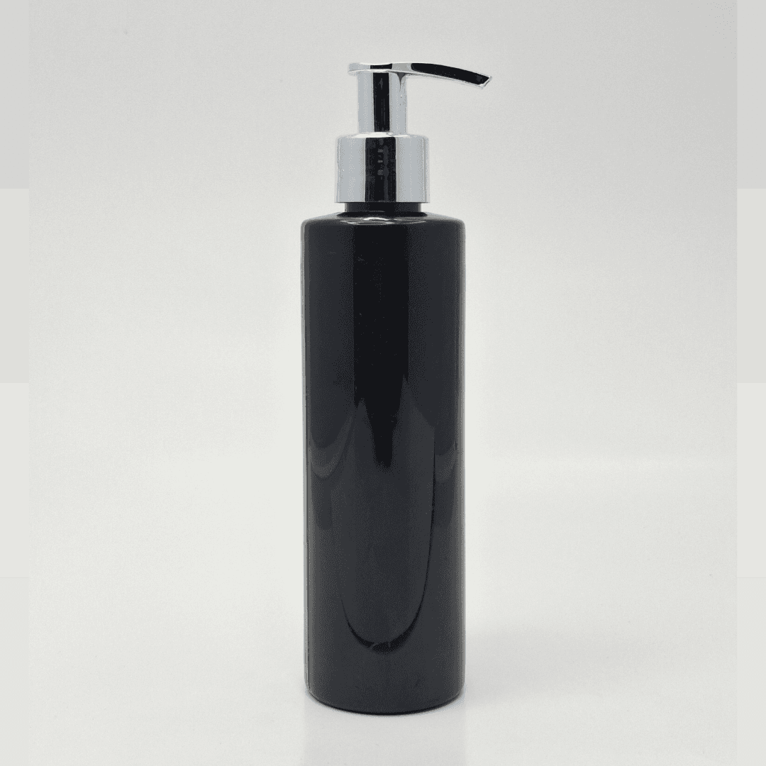 Main image of 200ml Black Bottle - Silver Pump