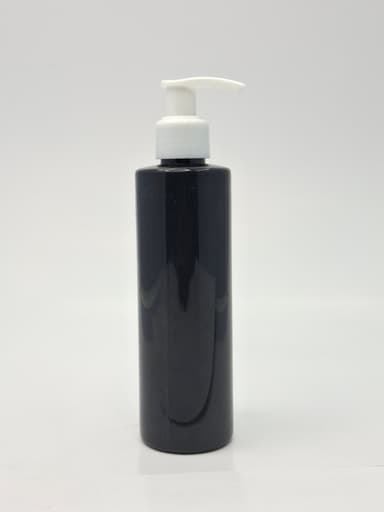 200ml Black Bottle - White Pump