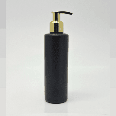 200ml Black HDPE Bottle - Gold Pump