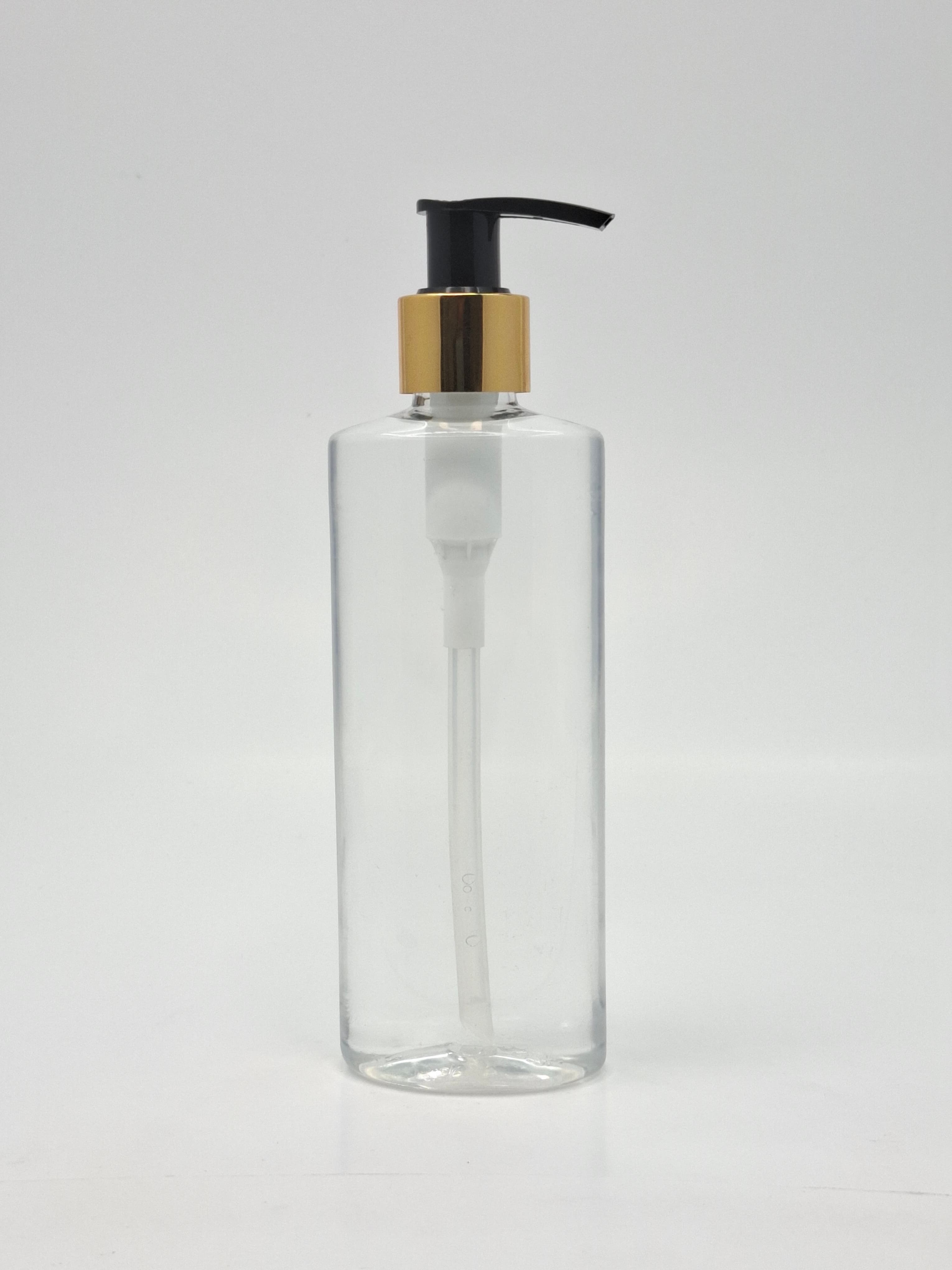 Main image of 200ml Oval Bottle - Gold / Black Pump