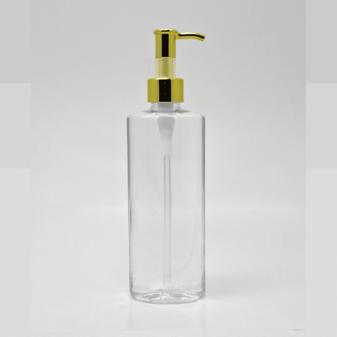 Main image of 200ml Oval Bottle - Gold Long Neck Pump