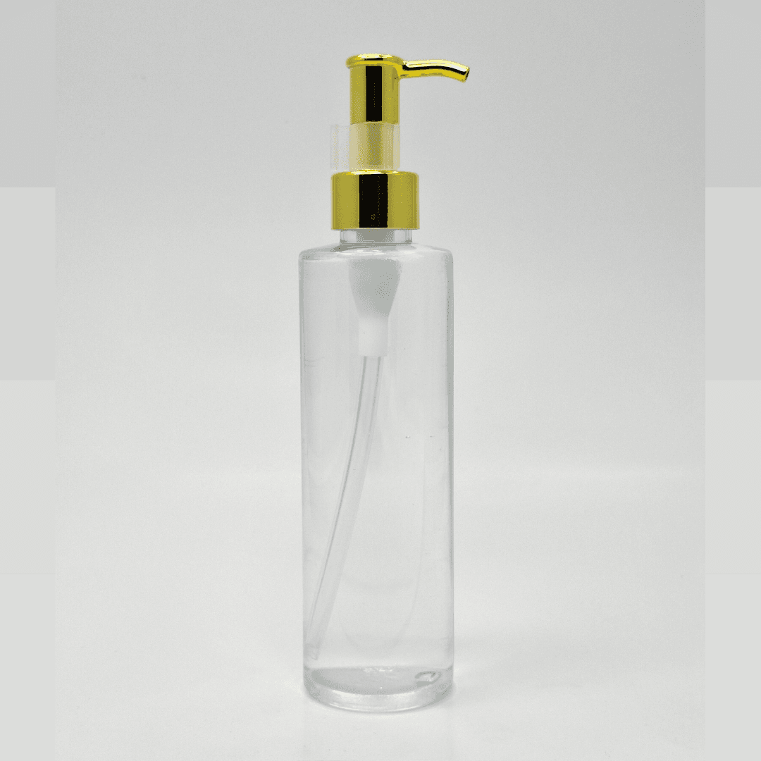 Main image of 200ml Round Bottle - Gold Long Neck Pump