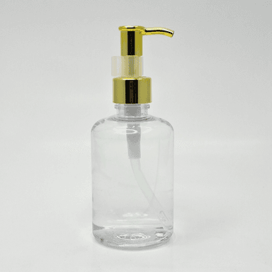 200ml Short Bottle - Gold Long Neck Pump