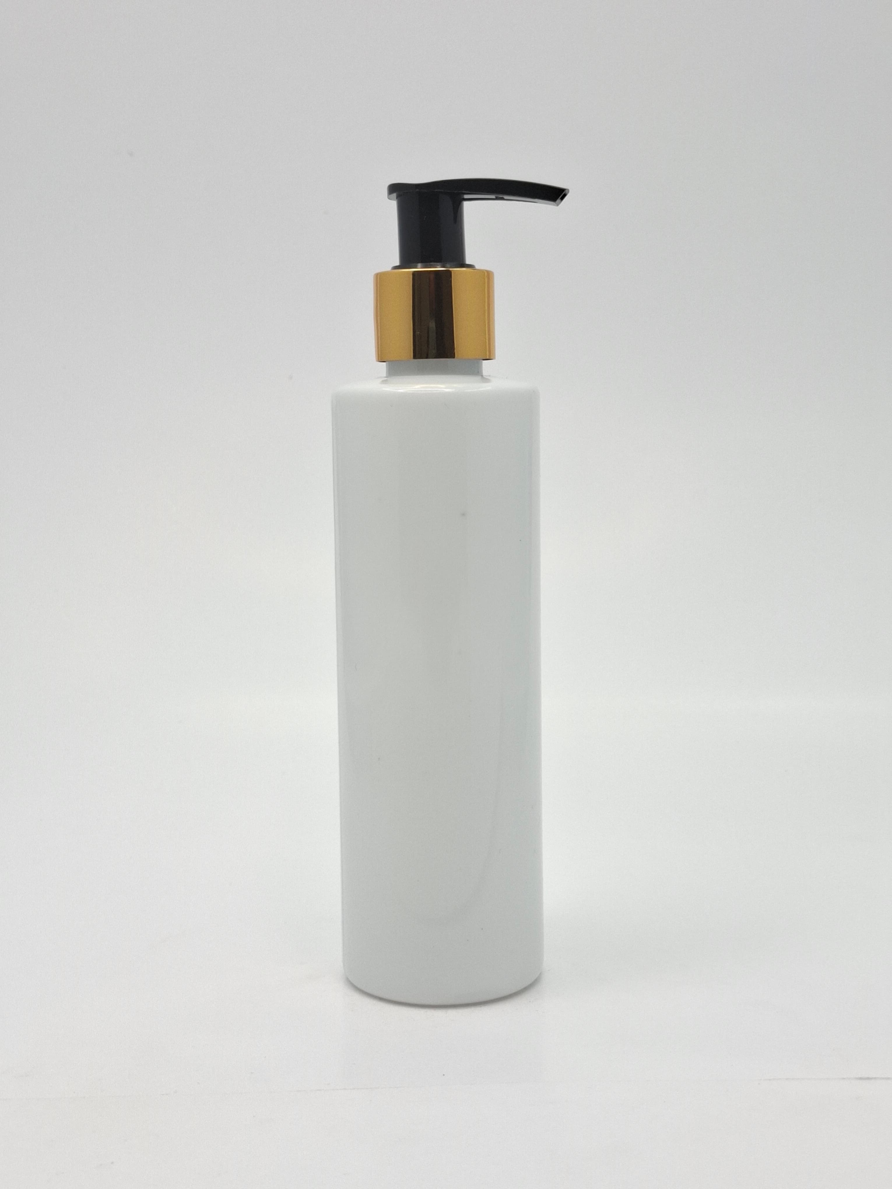 Main image of 200ml White Bottle - Gold / Black Pump