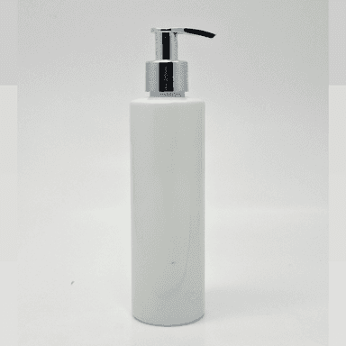 200ml White Bottle - Silver Pump