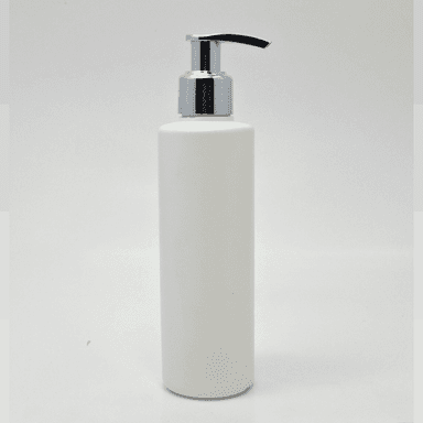 200ml White HDPE Bottle - Silver Pump