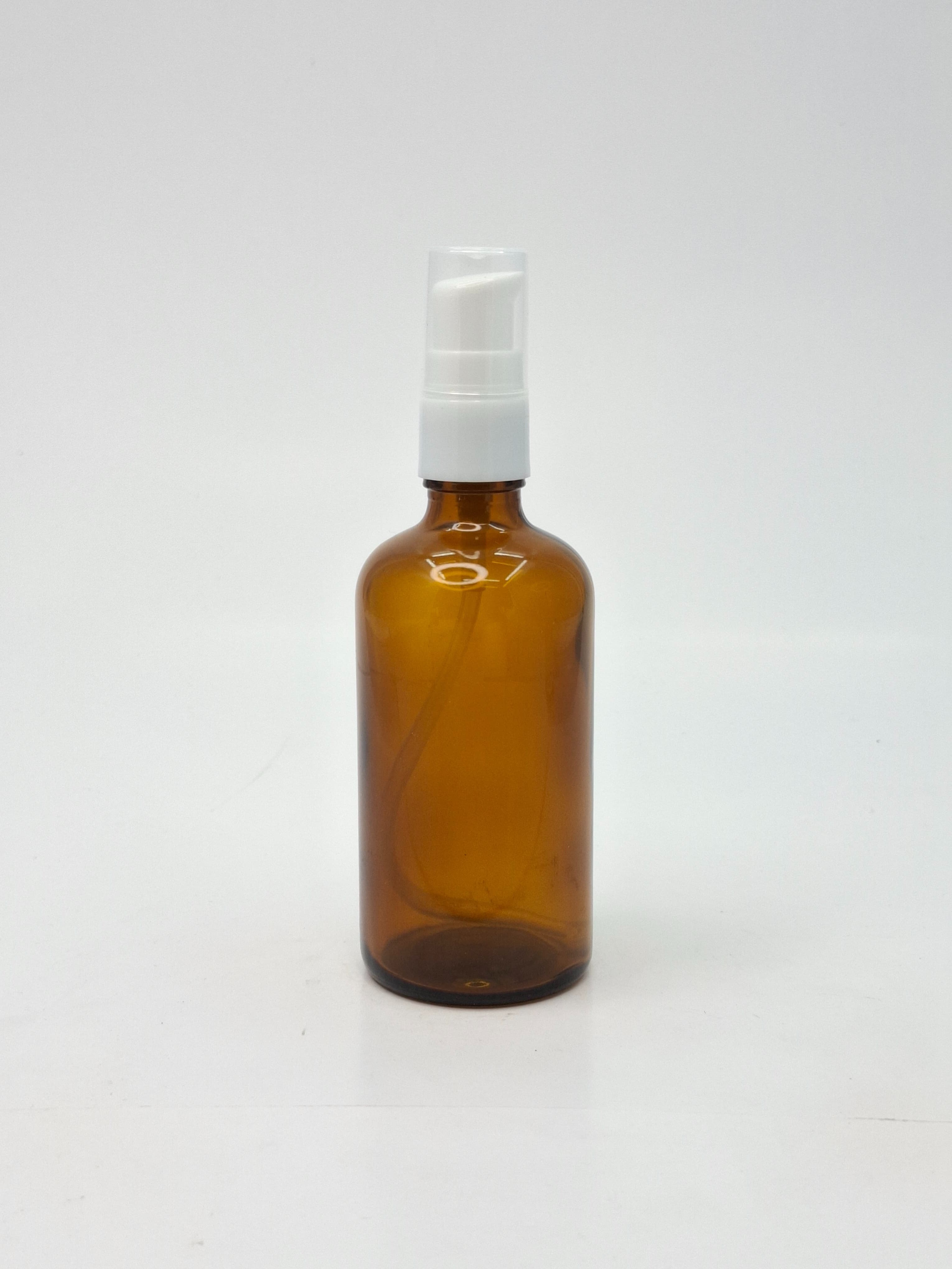 Main image of 100ml Amber Glass Bottle - White Pump