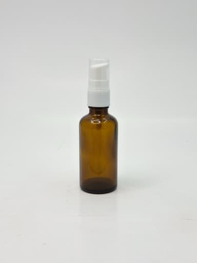 50ml Amber Glass Bottle - White Pump