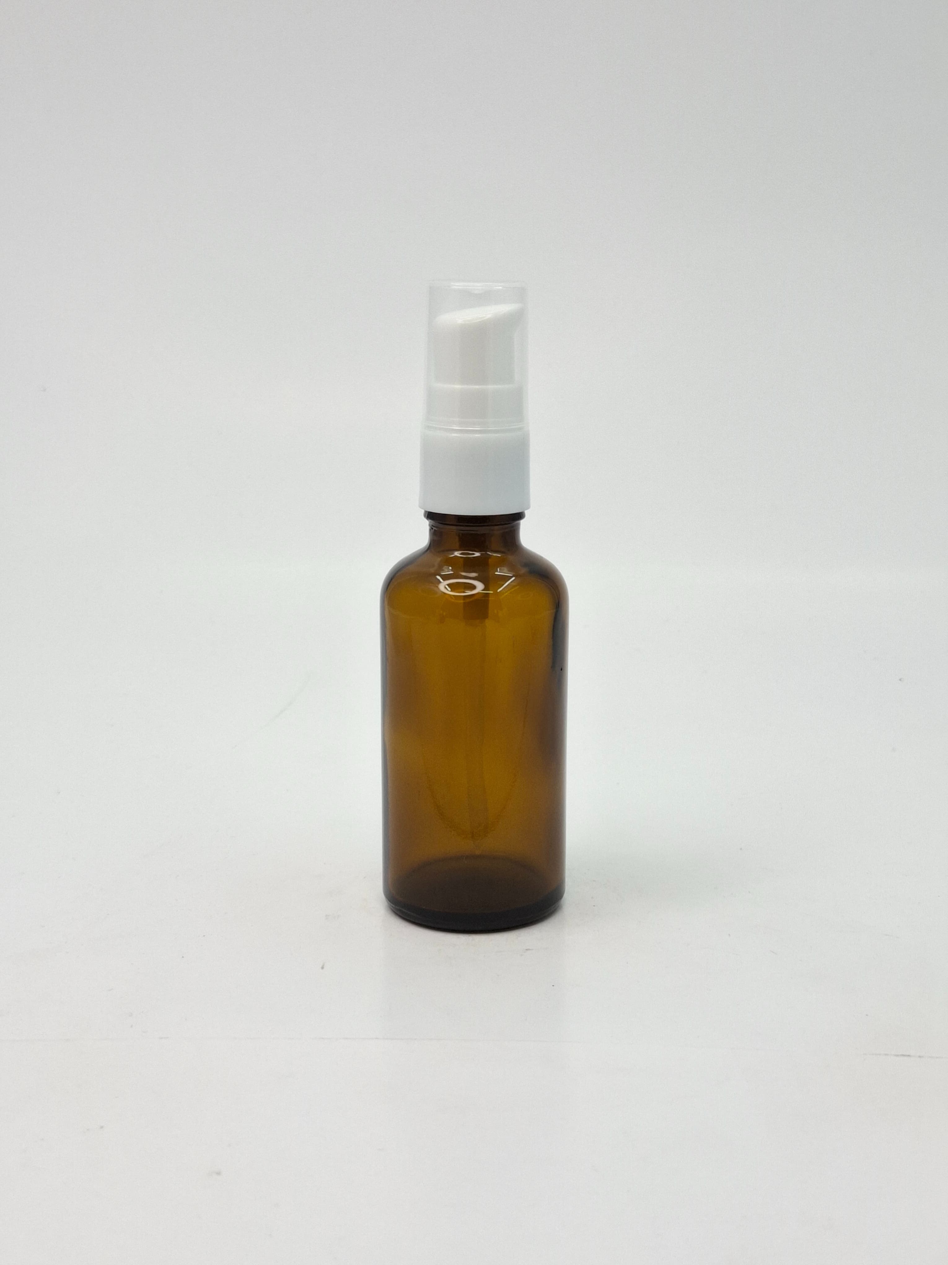 Main image of 50ml Amber Glass Bottle - White Pump