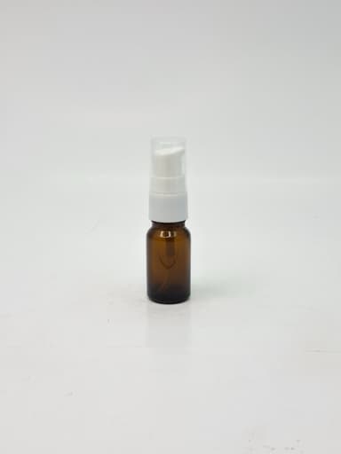 10ml Amber Glass Bottle - White Pump