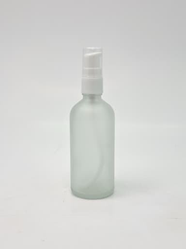 100ml Frosted Glass Bottle - White Pump