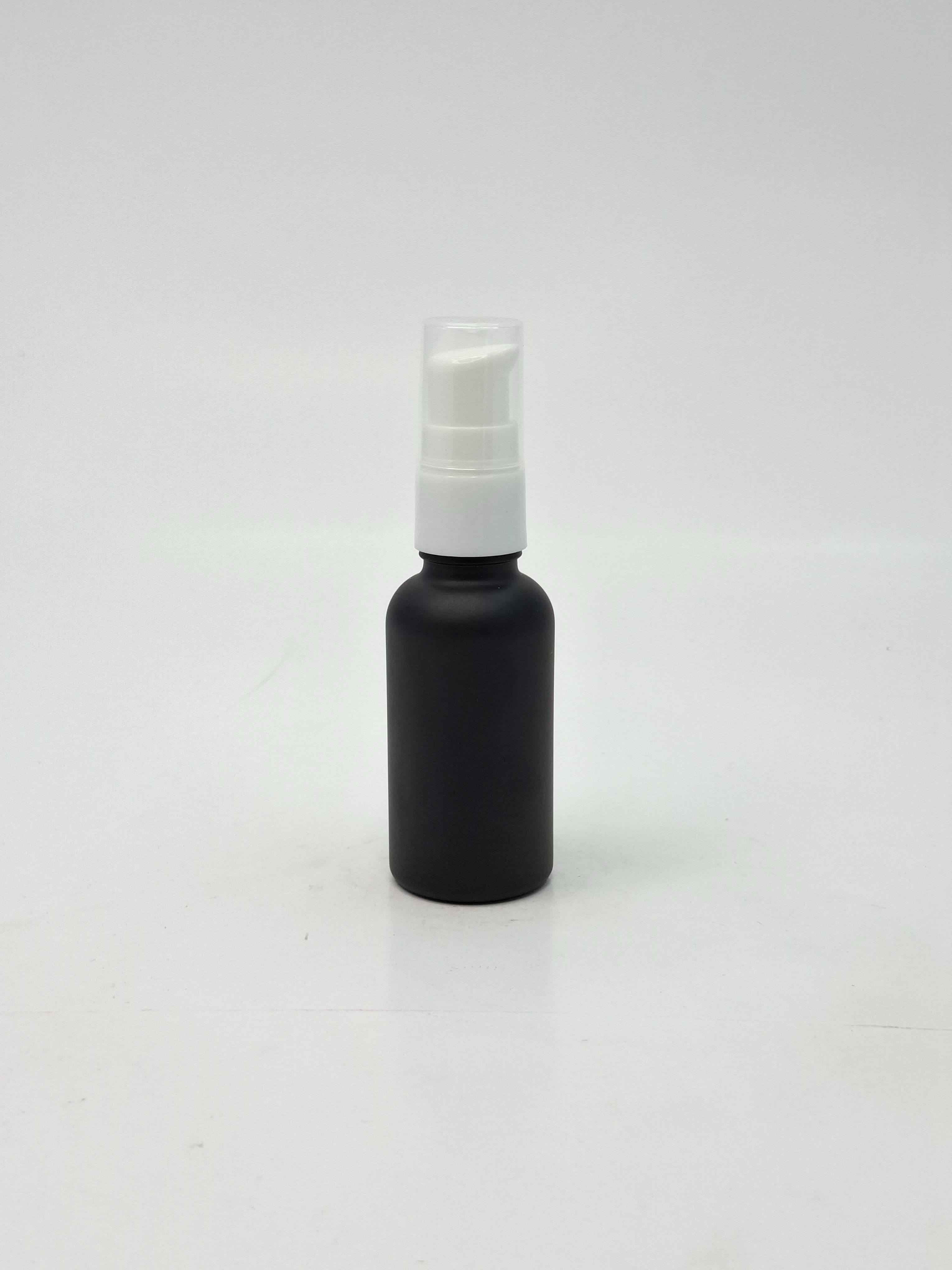 Main image of 30ml Black Glass Bottle - White Pump