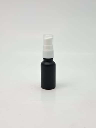 20ml Black Glass Bottle - White Pump 