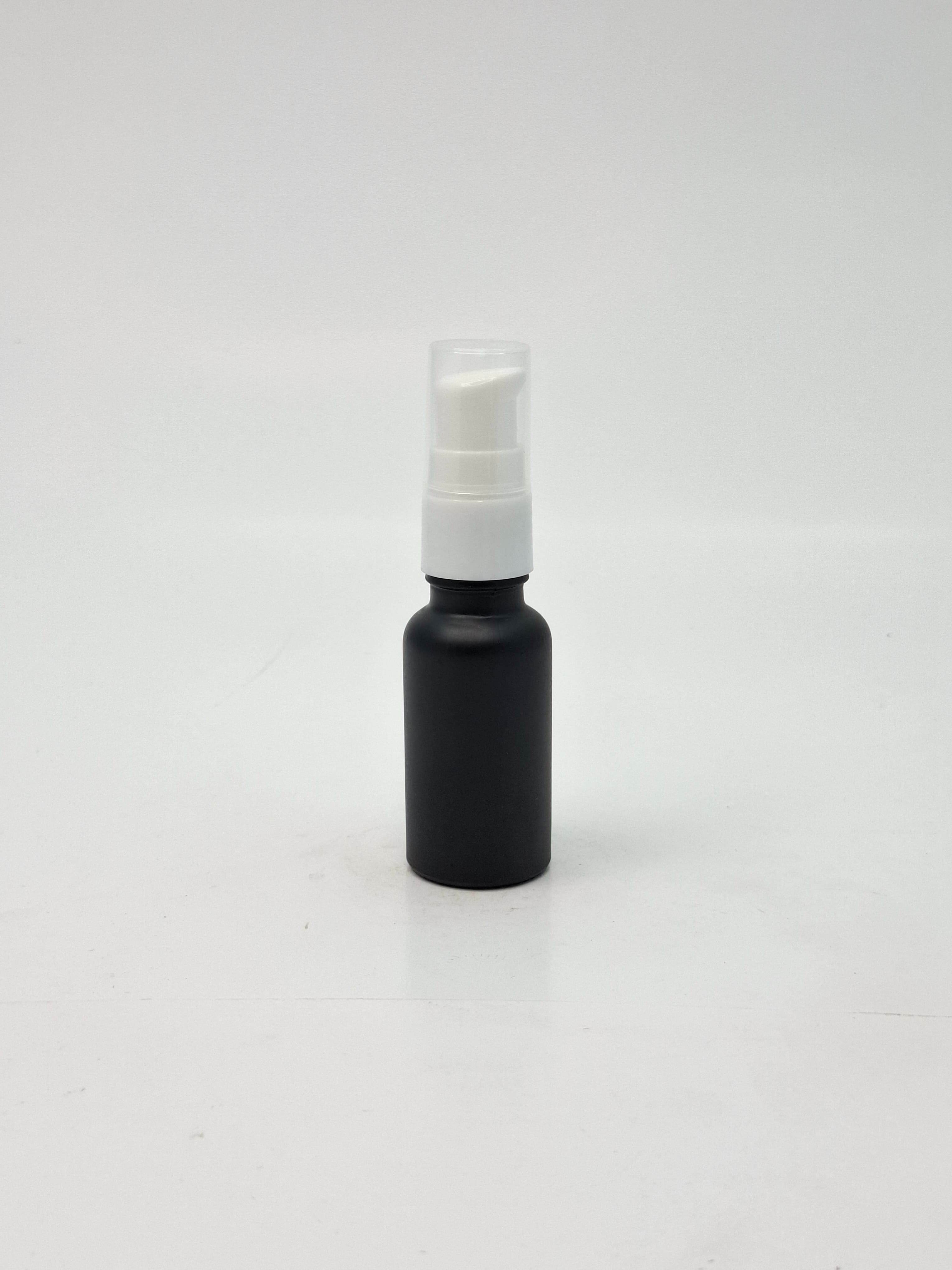 Main image of 20ml Black Glass Bottle - White Pump 