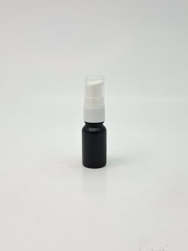 10ml Black Glass Bottle - White Pump