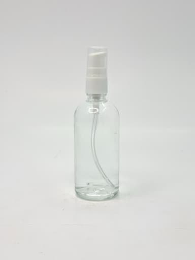 100ml Clear Glass Bottle - White Pump