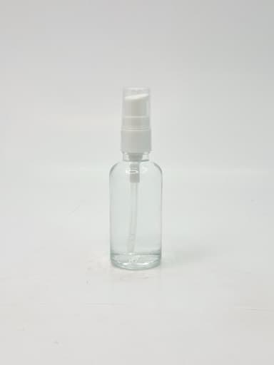 50ml Clear Glass Bottle - White Pump