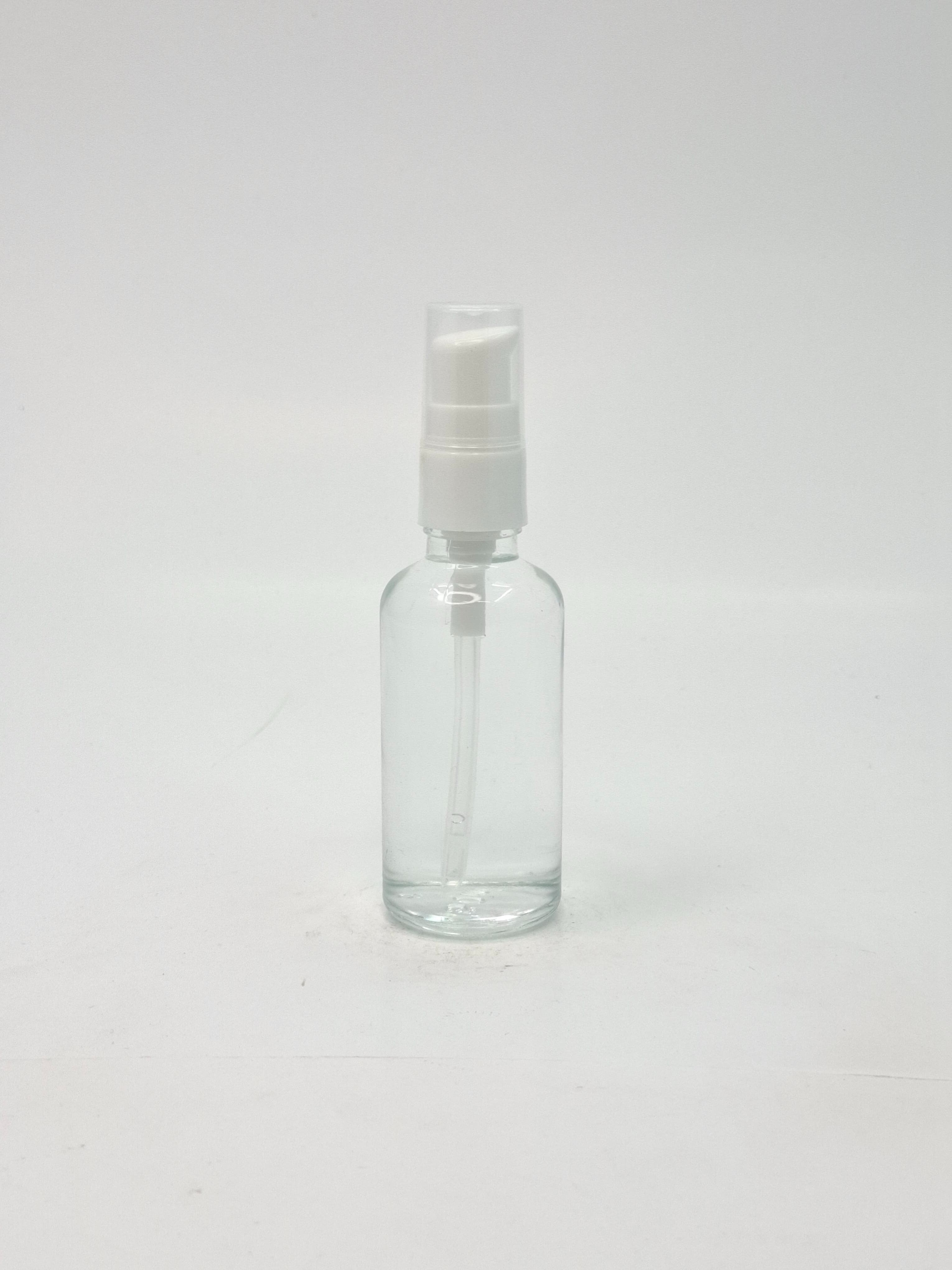 Main image of 50ml Clear Glass Bottle - White Pump