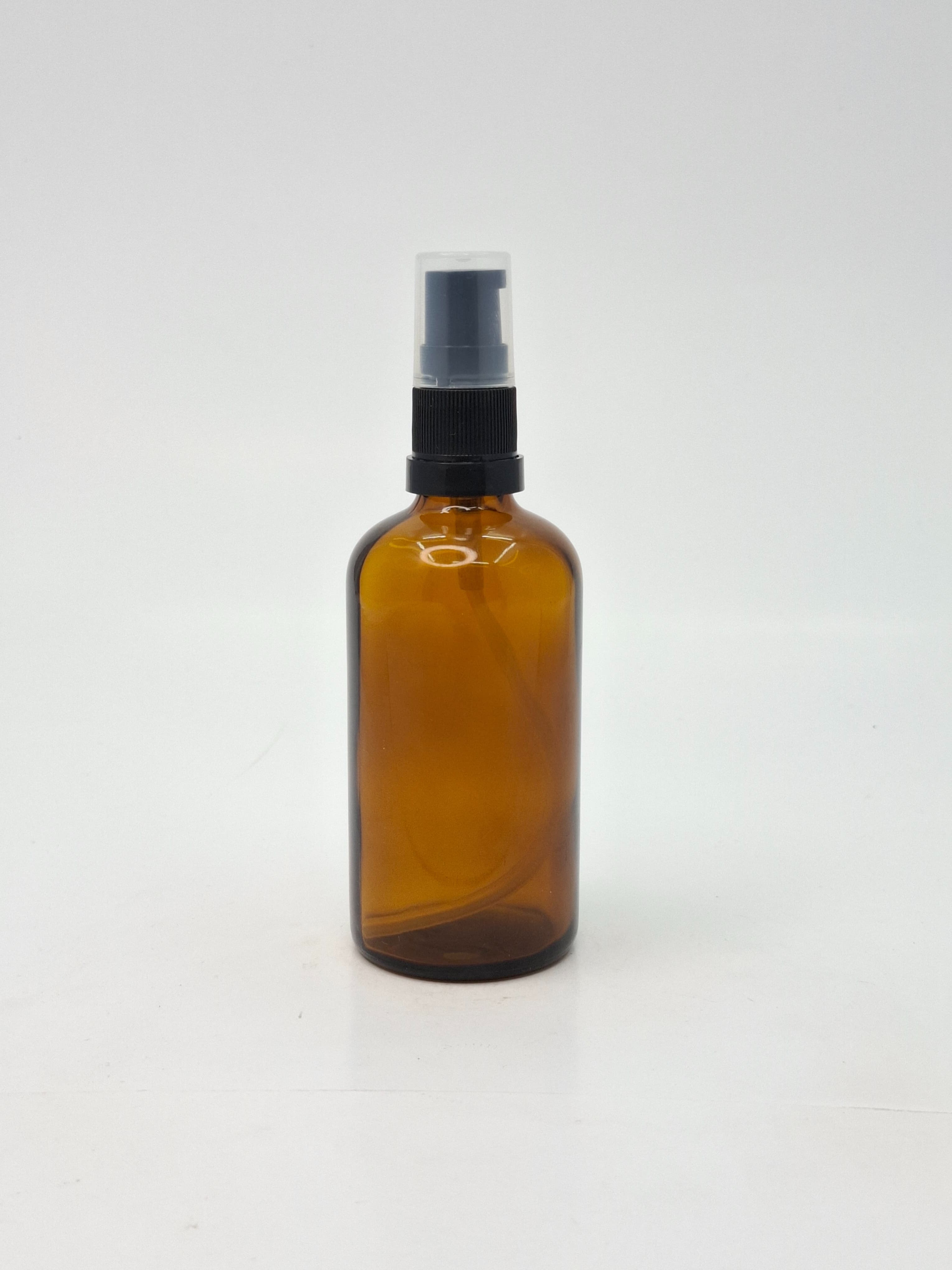Main image of 100ml Amber Glass Bottle - Black Pump 