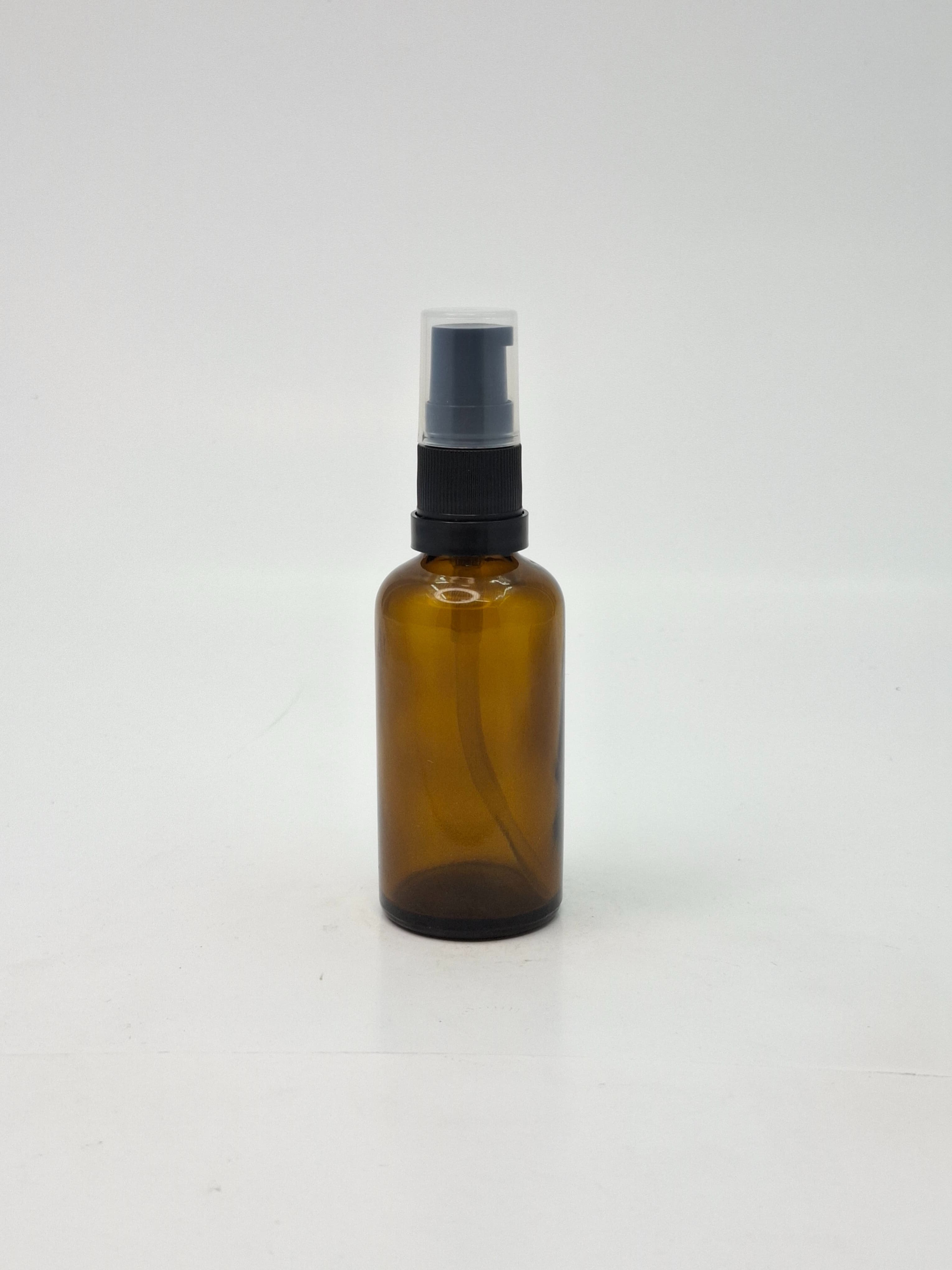 Main image of 50ml Amber Glass Bottle - Black Pump