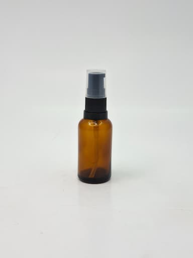 30ml Amber Glass Bottle - Black Pump 