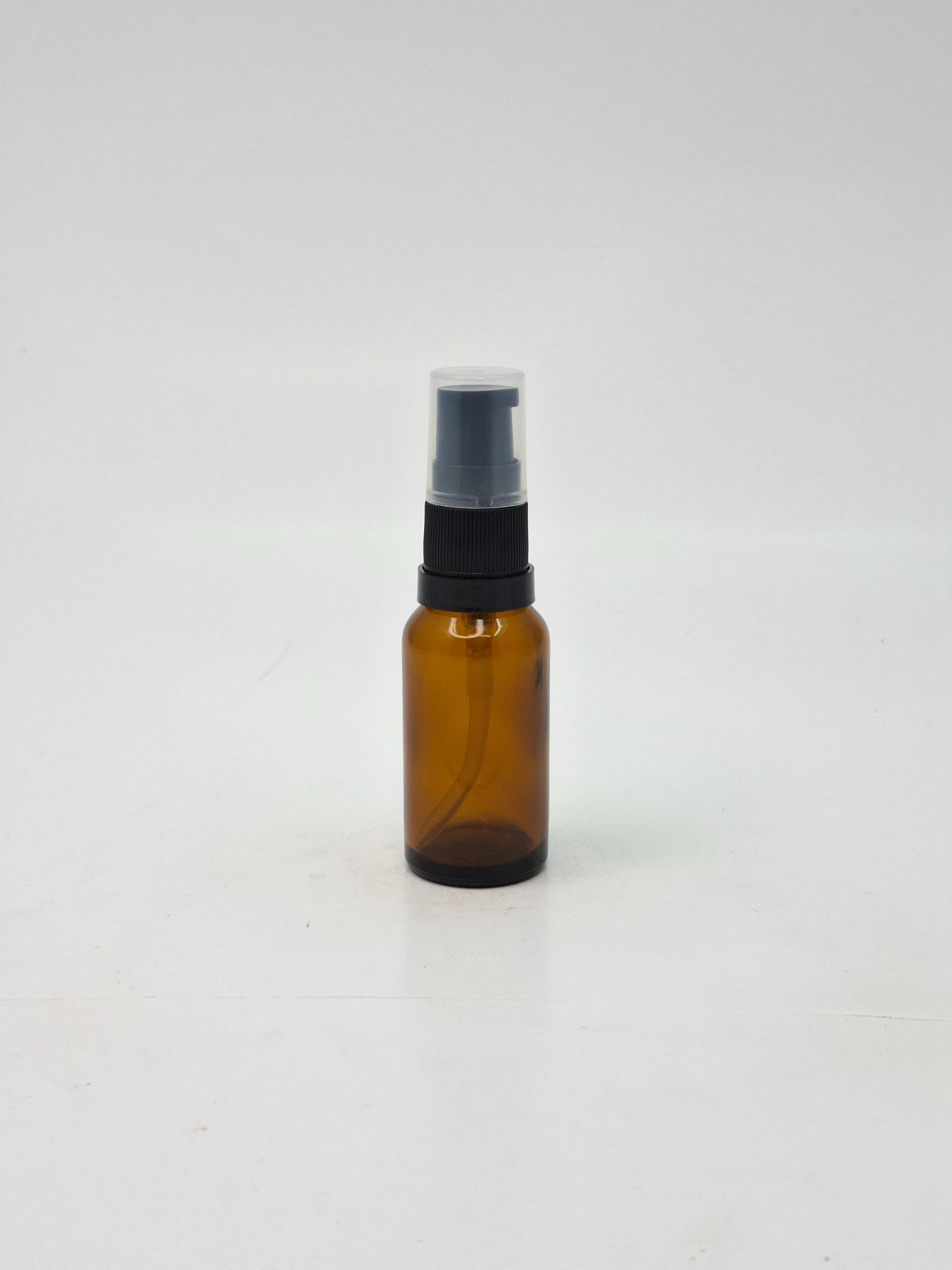 Main image of 20ml Amber Glass Bottle - Black Pump 