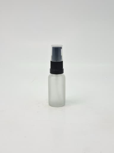 20ml Frosted Glass Bottle - Black Pump 