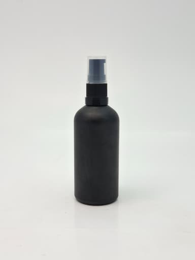 100ml Black Glass Bottle - Black Pump 