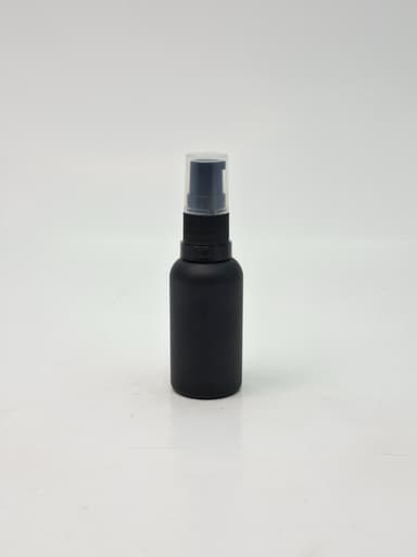 30ml Black Glass Bottle - Black Pump 
