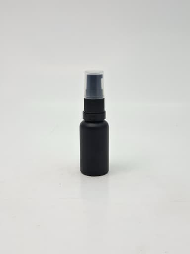 20ml Black Glass Bottle -  Black Pump 
