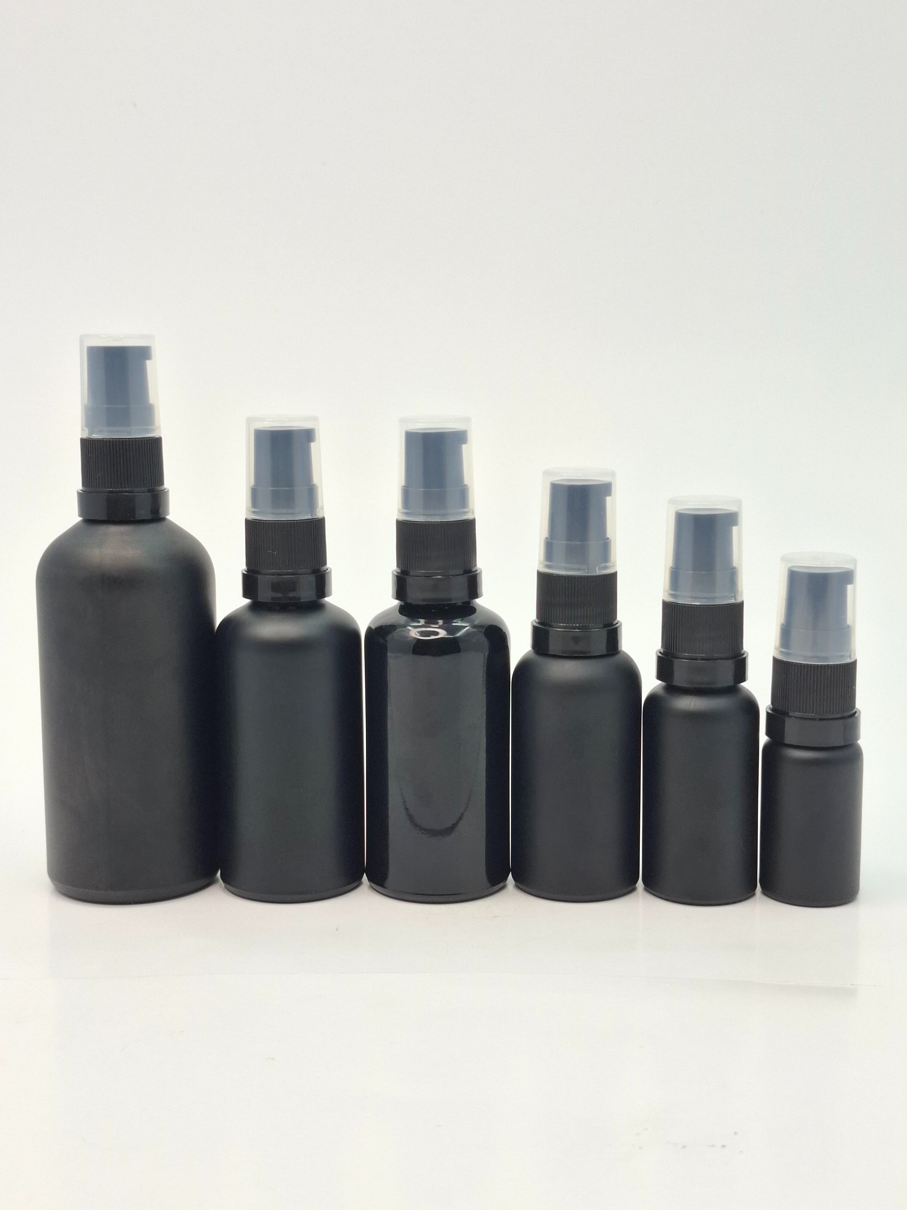 Thumbnail 2 of 30ml Black Glass Bottle - Black Pump 